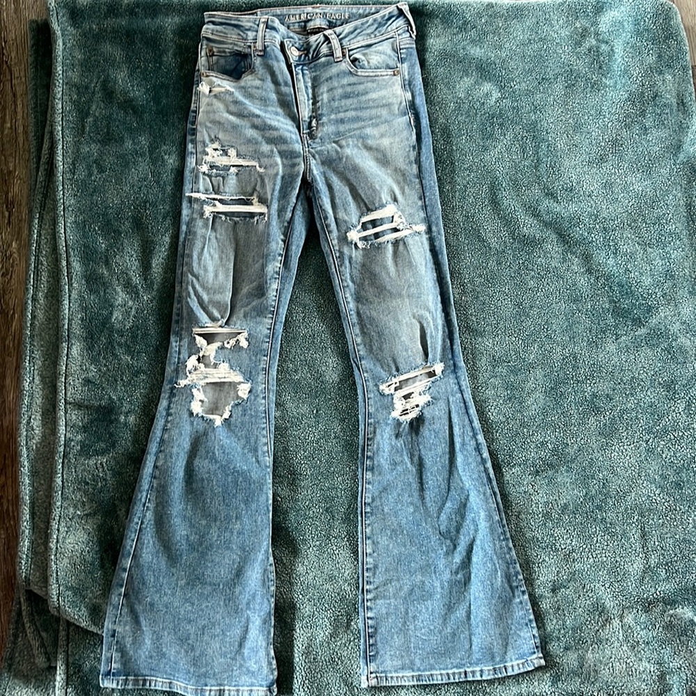 AE Super Hi Rise Flare Jeans